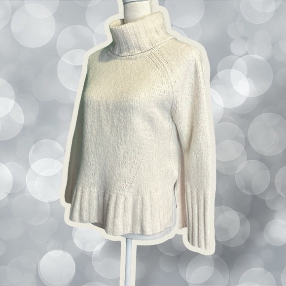 Reiss Cream Cashmere & Wool-Blend ‘Stevie’ Roll Neck Turtleneck Sweater Medium - Picture 4 of 13